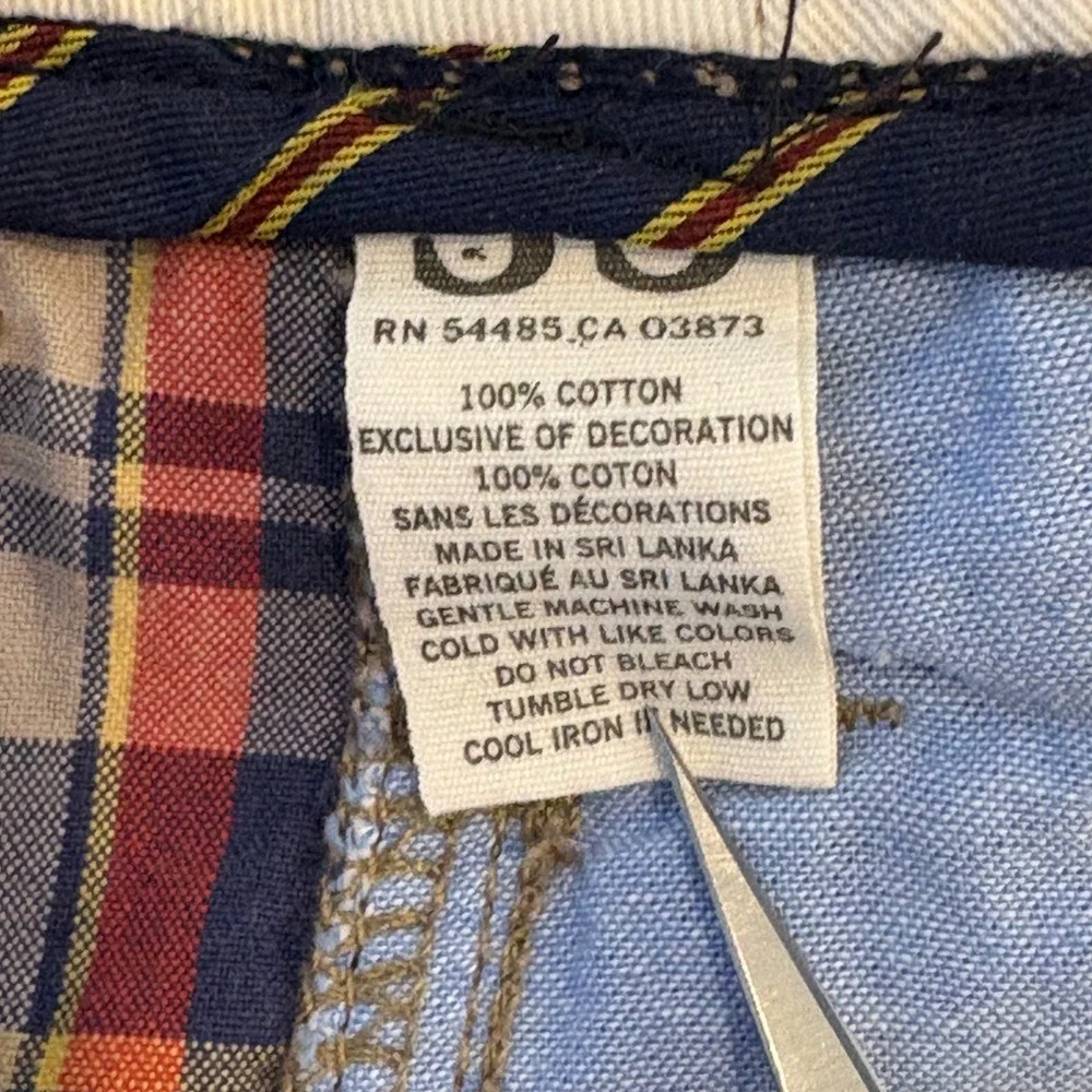 American Eagle‎ Outfitters Mens Plaid Shorts Brown Blue Red Cotton Size 33